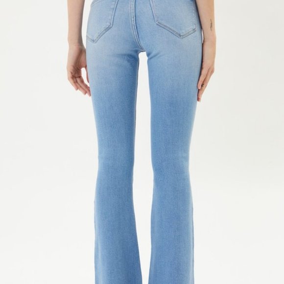 NEW KANCAN DENIM FLARE BOHEMIAN HIGH RISE JEANS size 15/31 slenderizing boho - Picture 4 of 6